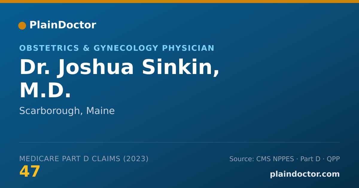 Shareable card for Joshua Sinkin, M.D. - Obstetrics & Gynecology Physician, Scarborough, ME