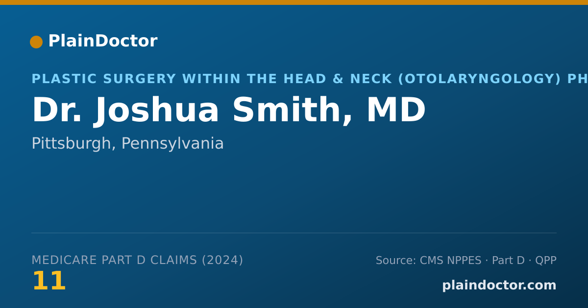 Shareable card for Joshua Smith, MD - Plastic Surgery within the Head & Neck (Otolaryngology) Physician, Pittsburgh, PA