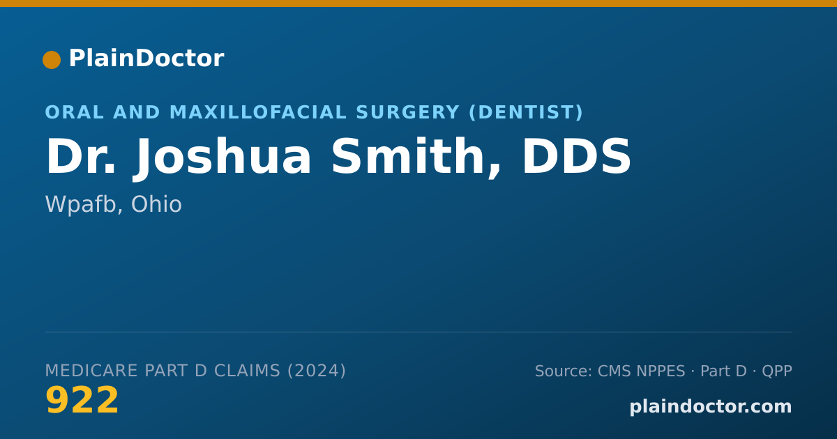 Shareable card for Joshua Smith, DDS - Oral and Maxillofacial Surgery (Dentist), Wpafb, OH