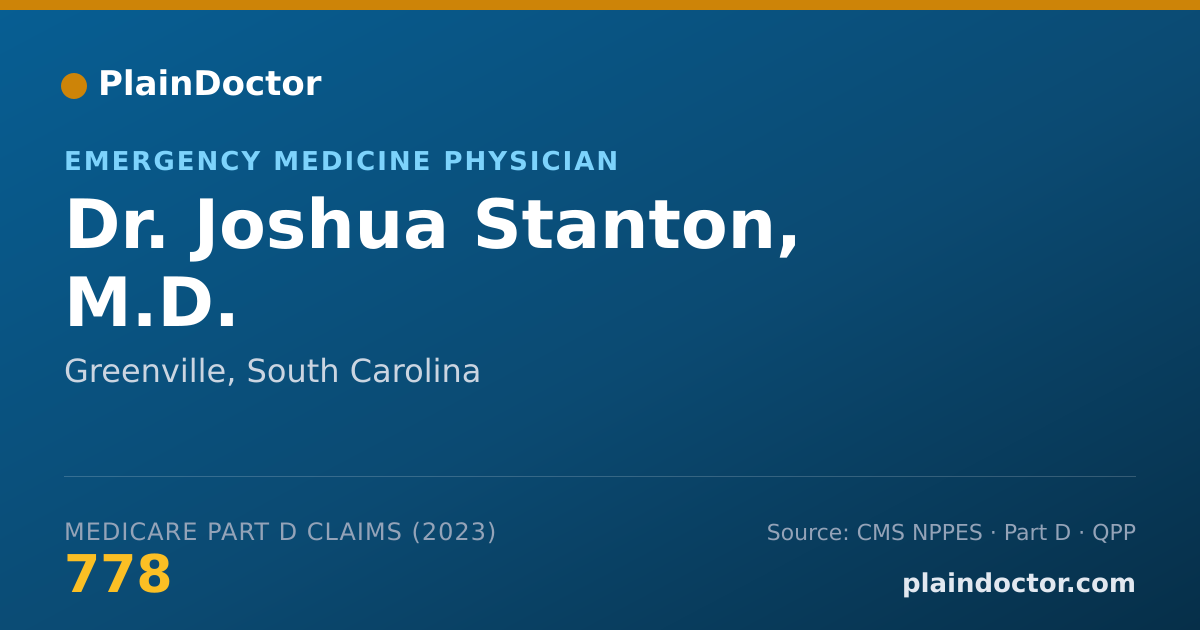 Shareable card for Joshua Stanton, M.D. - Emergency Medicine Physician, Greenville, SC