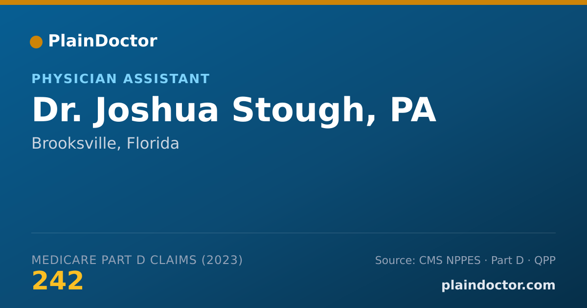 Shareable card for Joshua Stough, PA - Physician Assistant, Brooksville, FL
