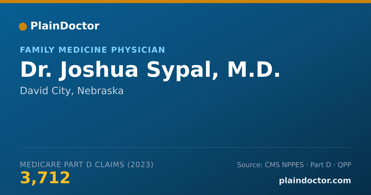Shareable card for Joshua Sypal, M.D. - Family Medicine Physician, David City, NE