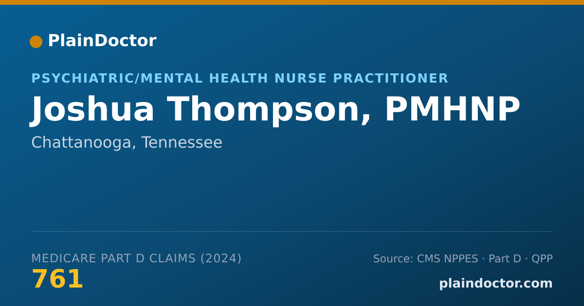 Shareable card for Joshua Thompson, PMHNP - Psychiatric/Mental Health Nurse Practitioner, Chattanooga, TN