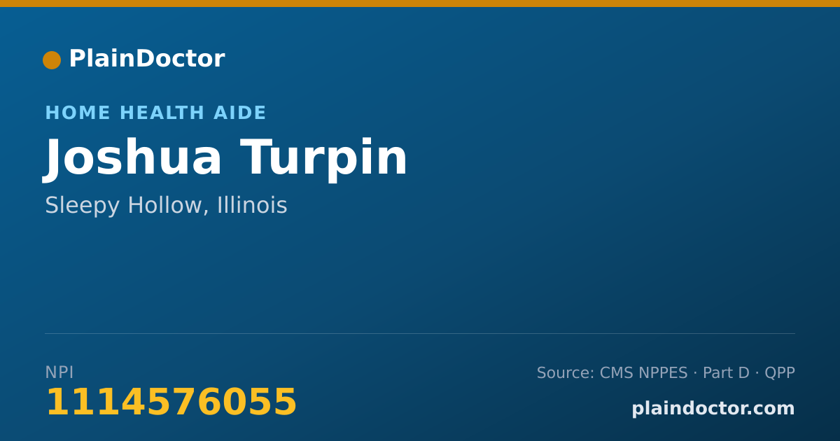 Shareable card for Joshua Turpin - Home Health Aide, Sleepy Hollow, IL