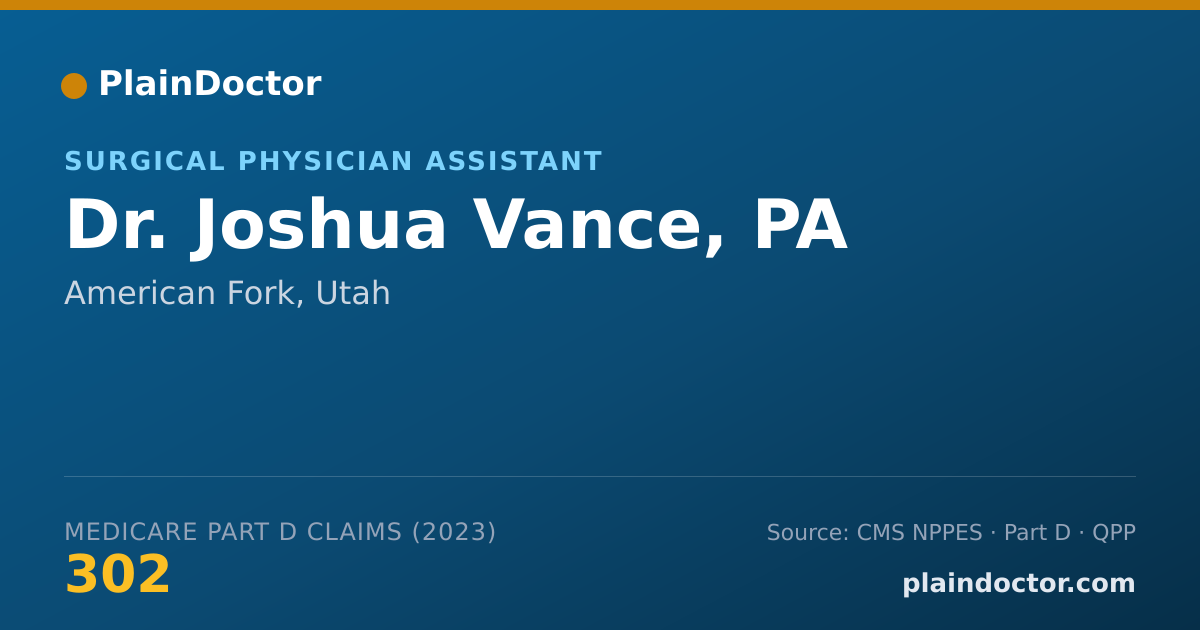 Shareable card for Joshua Vance, PA - Surgical Physician Assistant, American Fork, UT