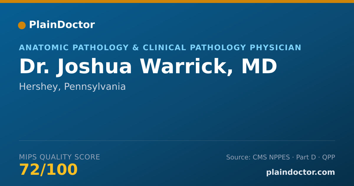Shareable card for Joshua Warrick, MD - Anatomic Pathology & Clinical Pathology Physician, Hershey, PA