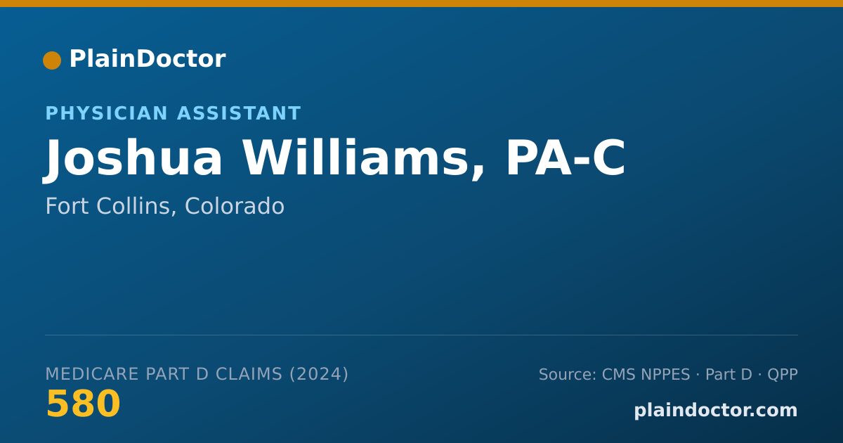 Shareable card for Joshua Williams, PA-C - Physician Assistant, Fort Collins, CO