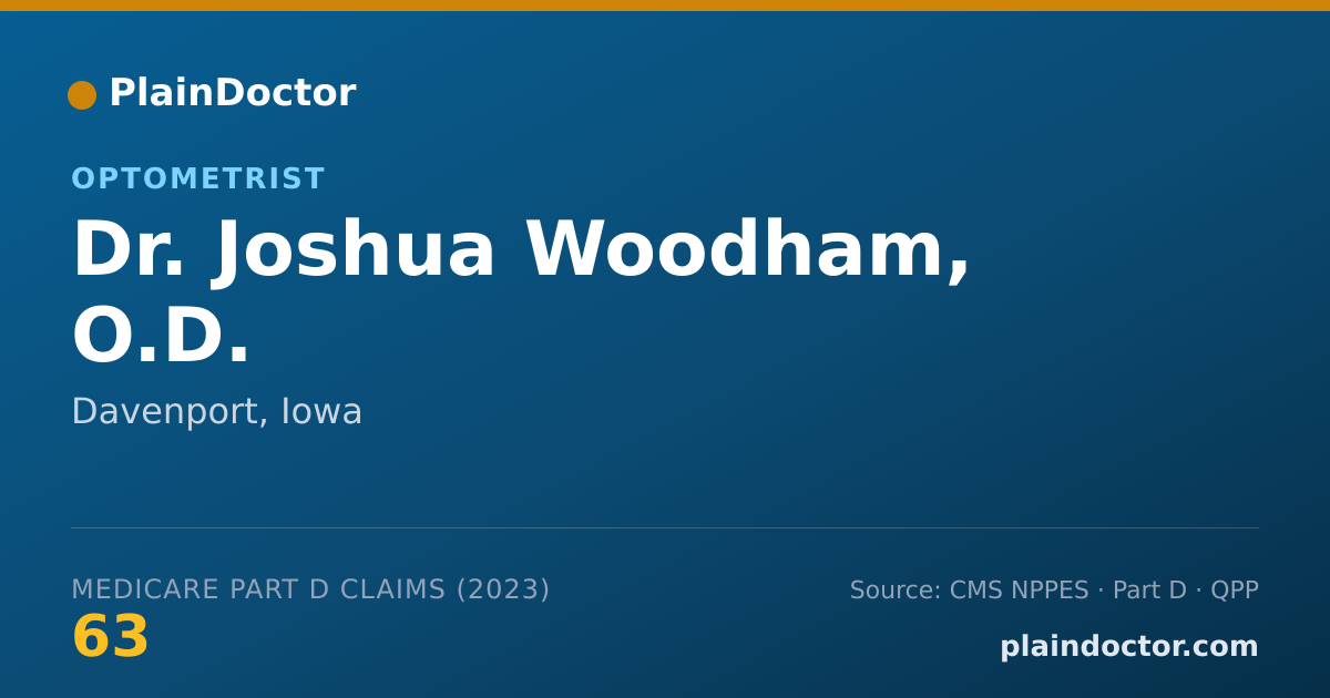 Shareable card for Joshua Woodham, O.D. - Optometrist, Davenport, IA