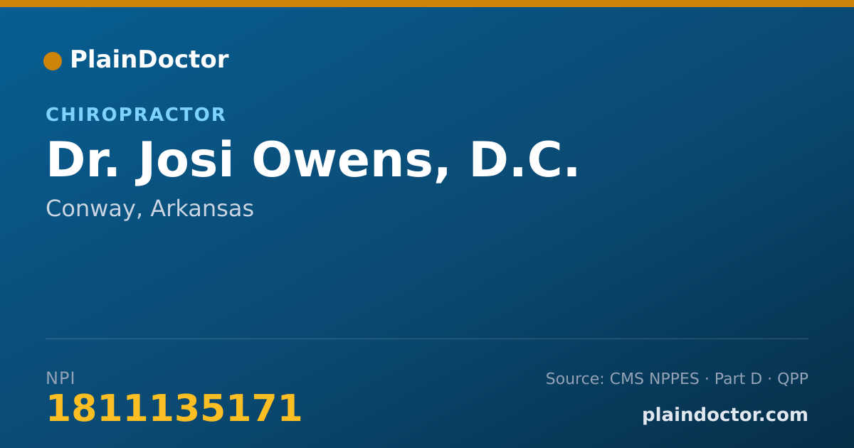 Shareable card for Josi Owens, D.C. - Chiropractor, Conway, AR