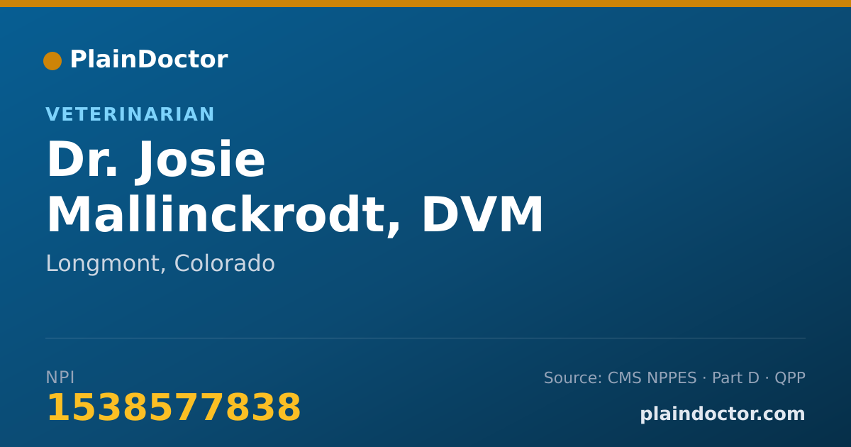 Shareable card for Josie Mallinckrodt, DVM - Veterinarian, Longmont, CO