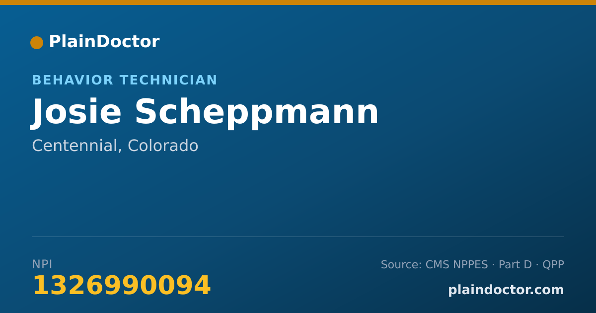 Shareable card for Josie Scheppmann - Behavior Technician, Centennial, CO