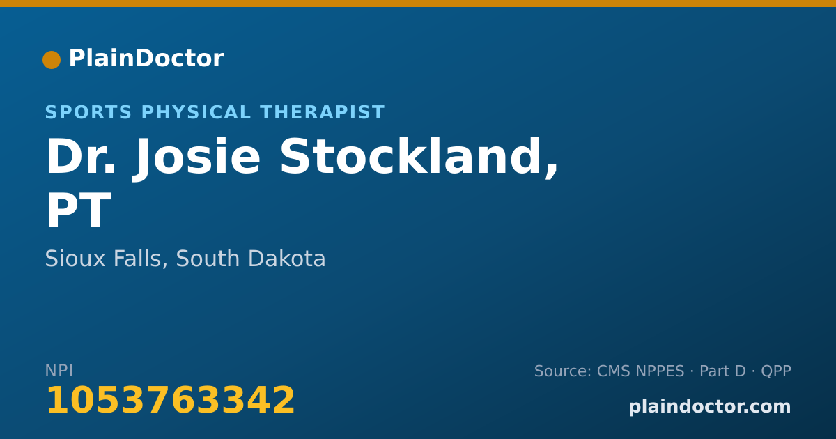 Shareable card for Josie Stockland, PT - Sports Physical Therapist, Sioux Falls, SD