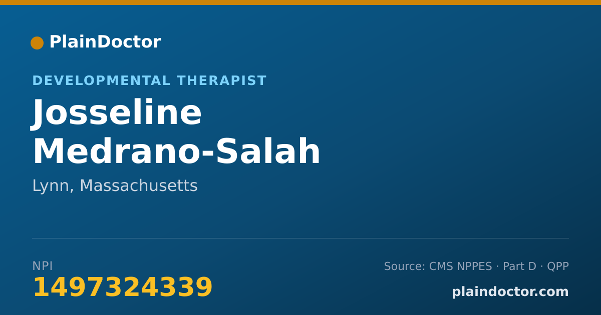 Shareable card for Josseline Medrano-Salah - Developmental Therapist, Lynn, MA