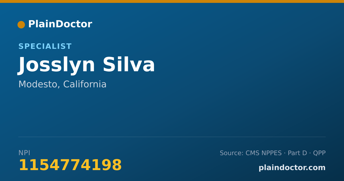 Shareable card for Josslyn Silva - Specialist, Modesto, CA