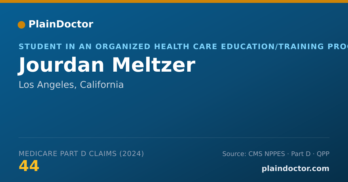 Shareable card for Jourdan Meltzer - Student in an Organized Health Care Education/Training Program, Los Angeles, CA
