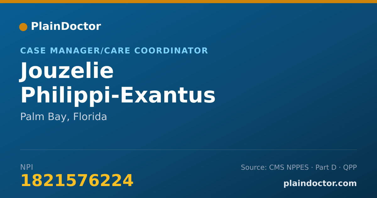 Shareable card for Jouzelie Philippi-Exantus - Case Manager/Care Coordinator, Palm Bay, FL