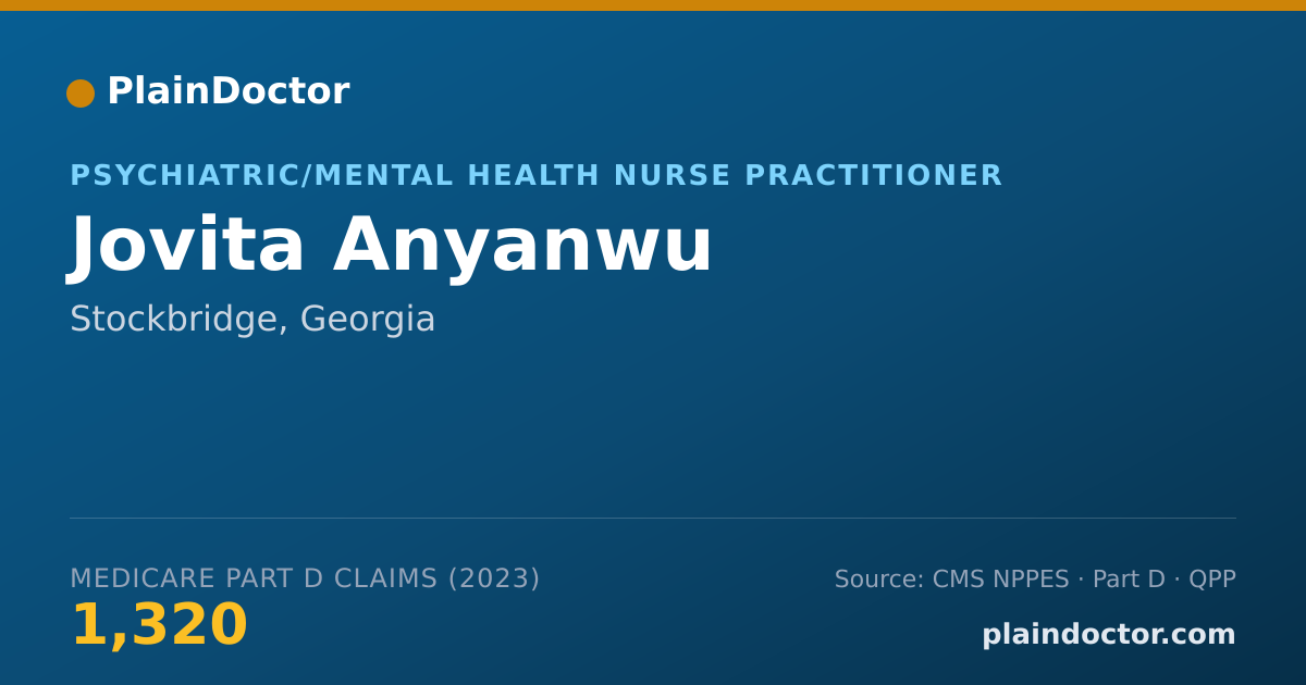 Shareable card for Jovita Anyanwu - Psychiatric/Mental Health Nurse Practitioner, Stockbridge, GA