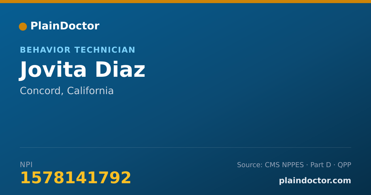 Shareable card for Jovita Diaz - Behavior Technician, Concord, CA