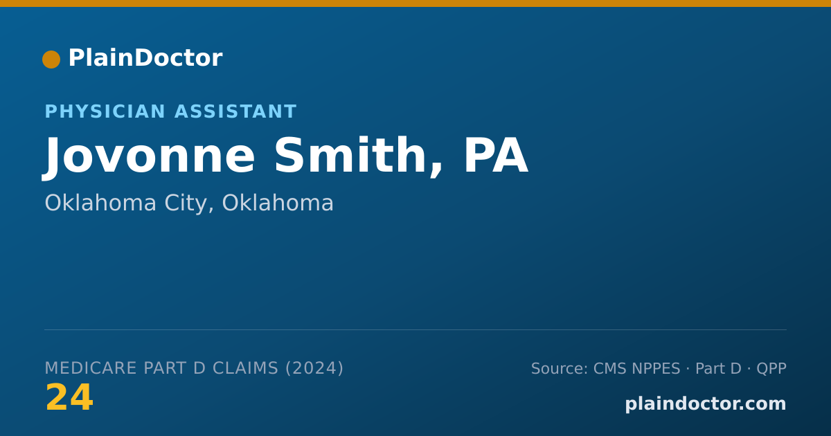 Shareable card for Jovonne Smith, PA - Physician Assistant, Oklahoma City, OK
