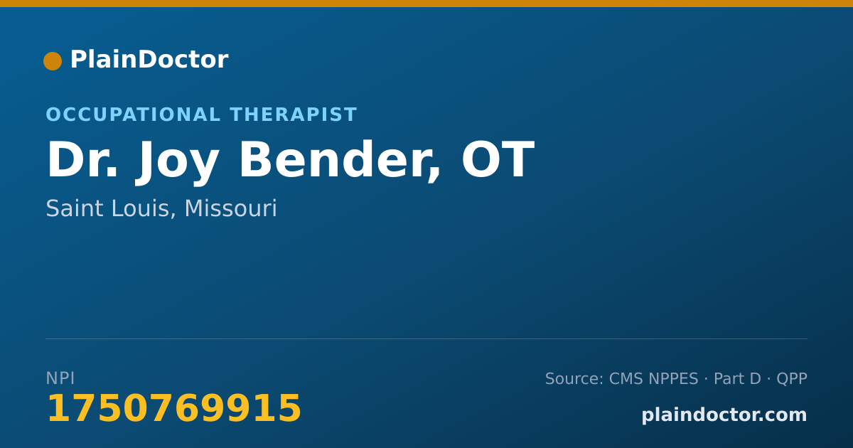 Shareable card for Joy Bender, OT - Occupational Therapist, Saint Louis, MO