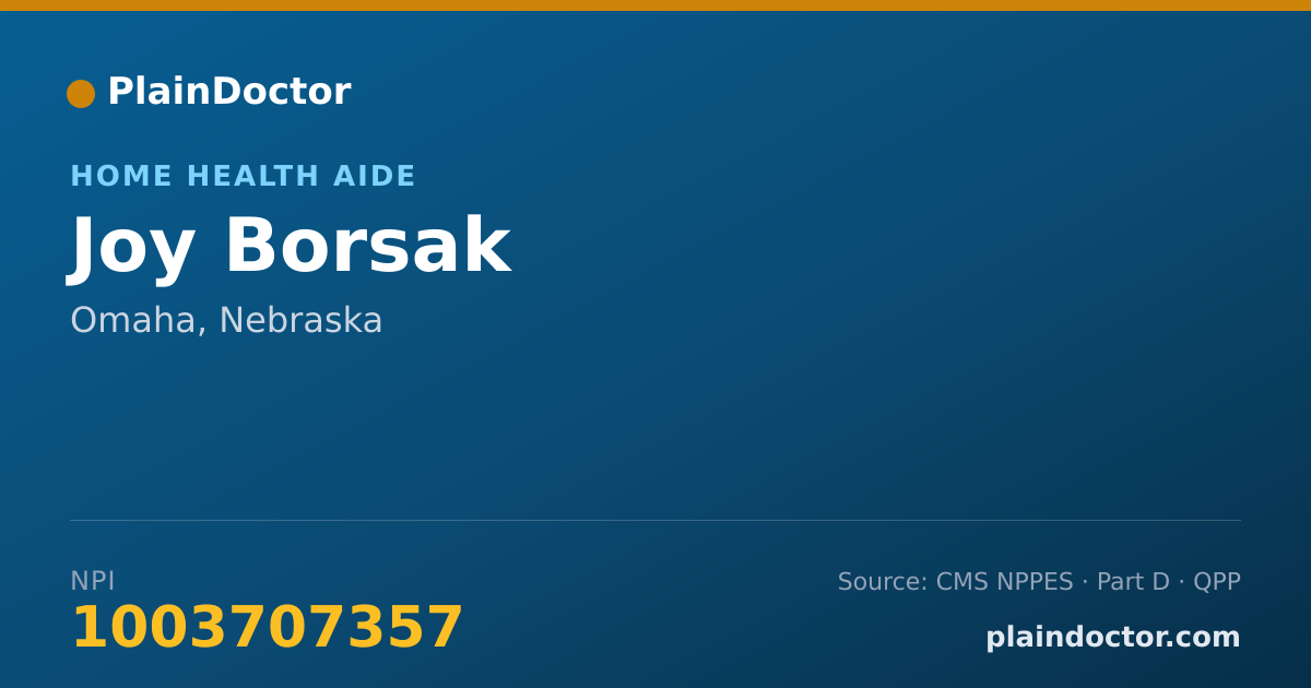 Shareable card for Joy Borsak - Home Health Aide, Omaha, NE