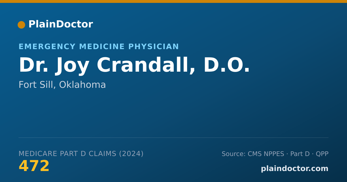 Shareable card for Joy Crandall, D.O. - Emergency Medicine Physician, Fort Sill, OK