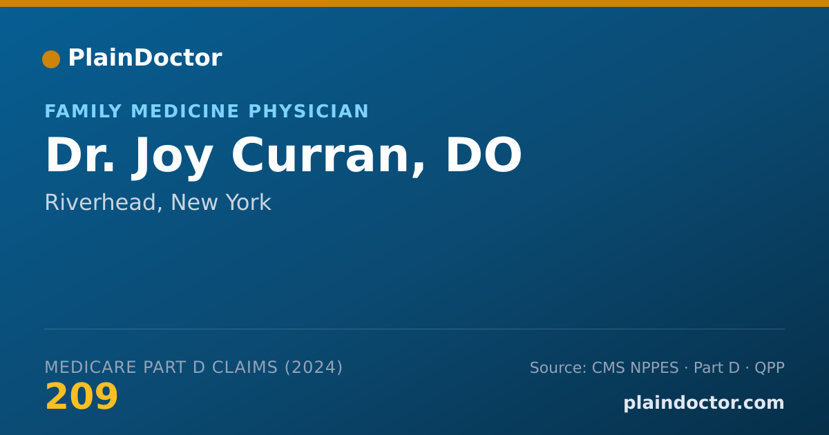 Shareable card for Joy Curran, DO - Family Medicine Physician, Riverhead, NY