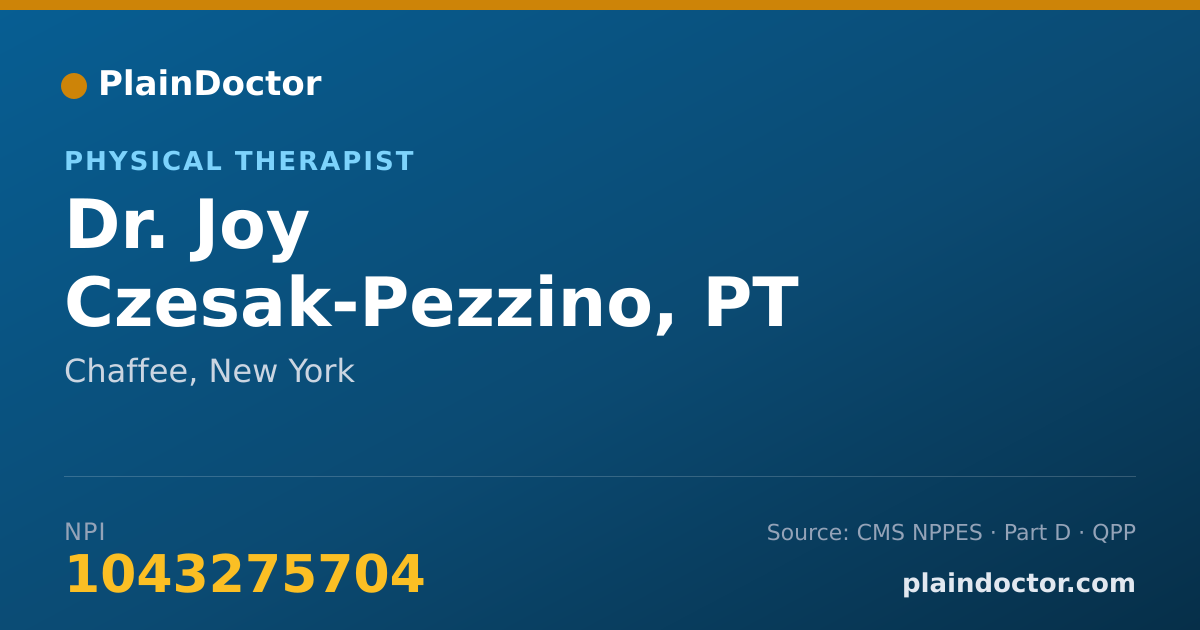 Shareable card for Joy Czesak-Pezzino, PT - Physical Therapist, Chaffee, NY