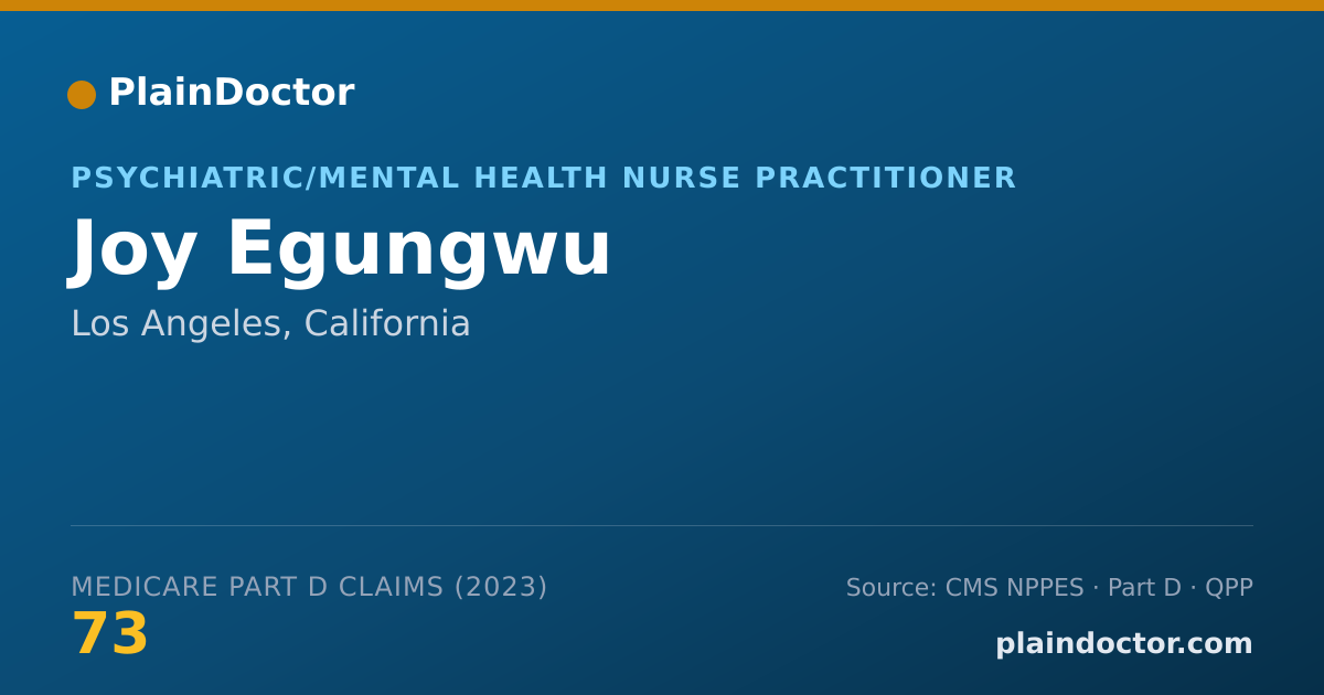 Shareable card for Joy Egungwu - Psychiatric/Mental Health Nurse Practitioner, Los Angeles, CA