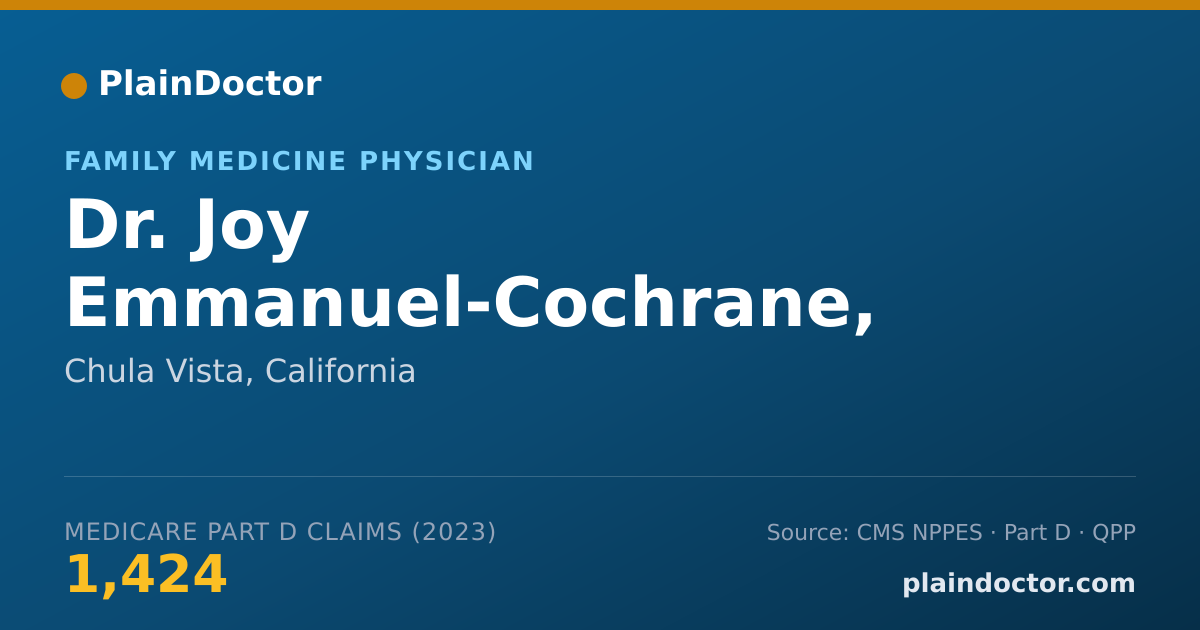 Shareable card for Joy Emmanuel-Cochrane, D.O. - Family Medicine Physician, Chula Vista, CA