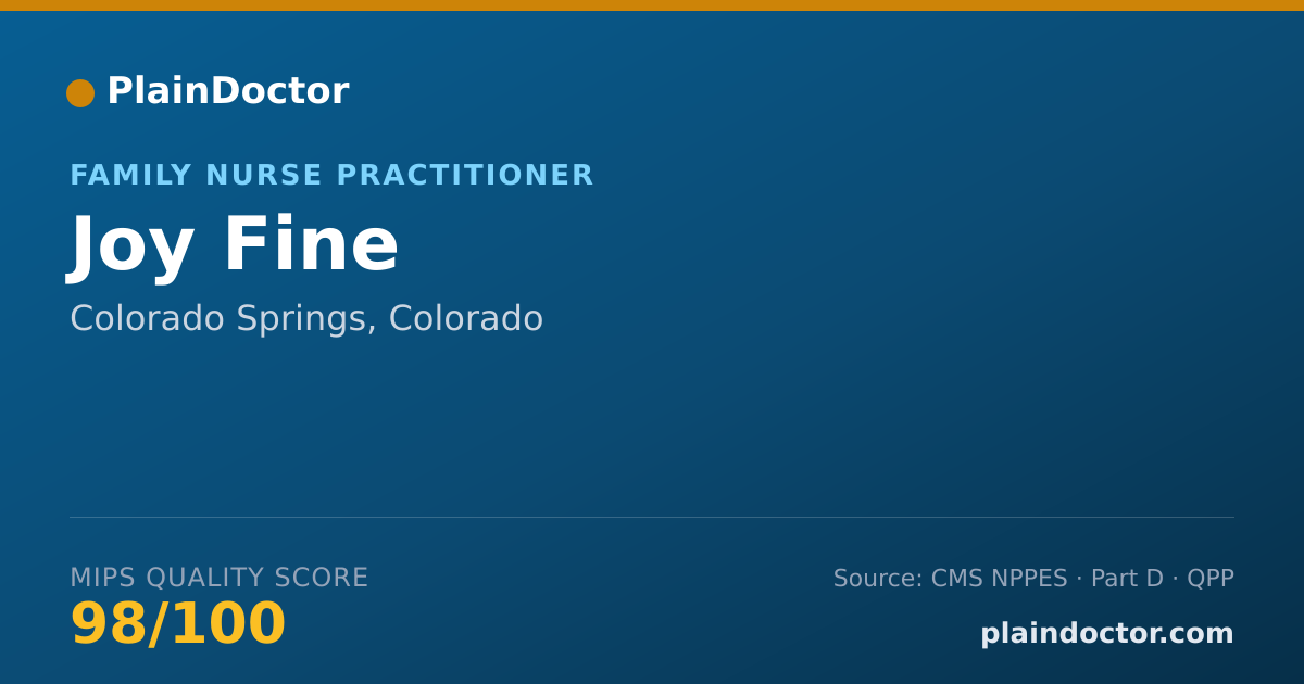 Shareable card for Joy Fine - Family Nurse Practitioner, Colorado Springs, CO