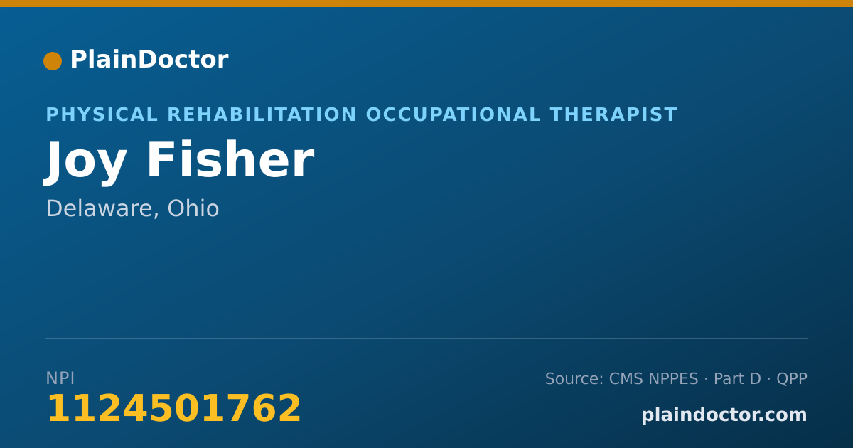 Shareable card for Joy Fisher - Physical Rehabilitation Occupational Therapist, Delaware, OH