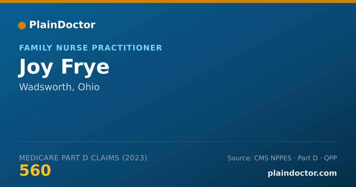Shareable card for Joy Frye - Family Nurse Practitioner, Wadsworth, OH