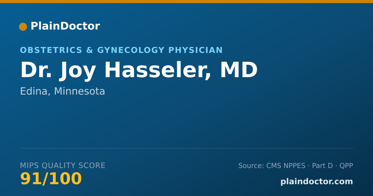 Shareable card for Joy Hasseler, MD - Obstetrics & Gynecology Physician, Edina, MN