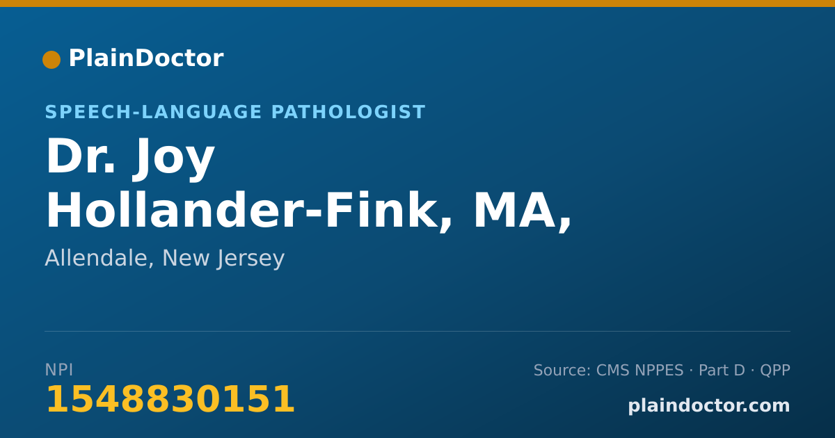 Shareable card for Joy Hollander-Fink, MA, CCC-SLP - Speech-Language Pathologist, Allendale, NJ