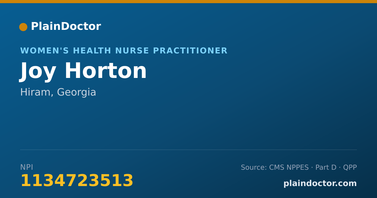 Shareable card for Joy Horton - Women's Health Nurse Practitioner, Hiram, GA