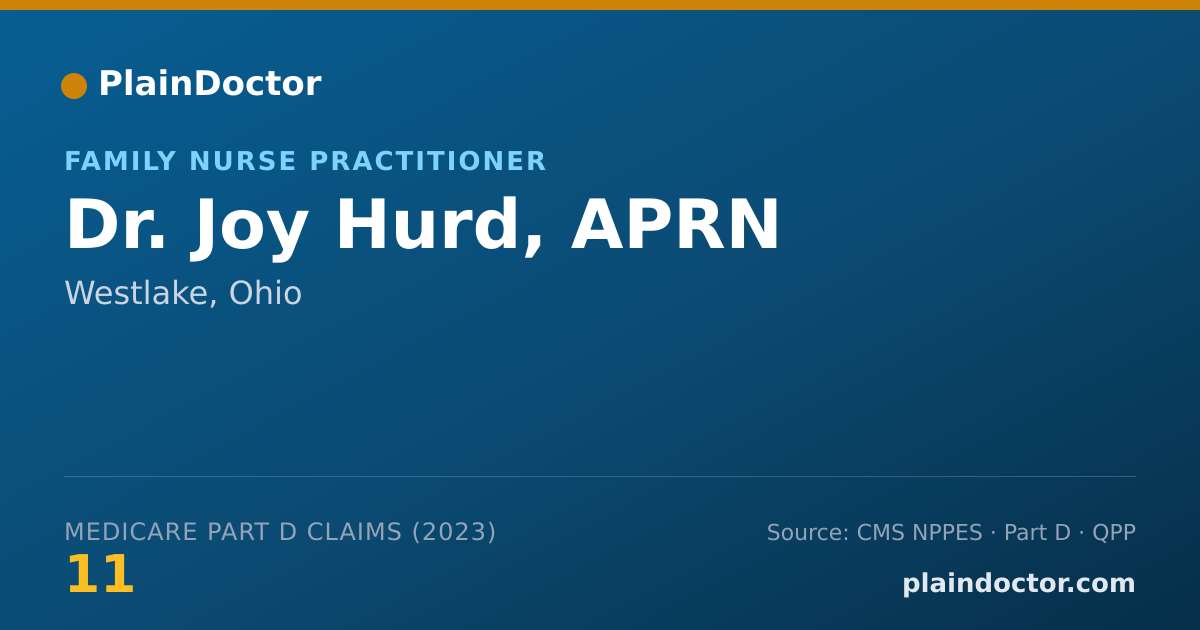Shareable card for Joy Hurd, APRN - Family Nurse Practitioner, Westlake, OH