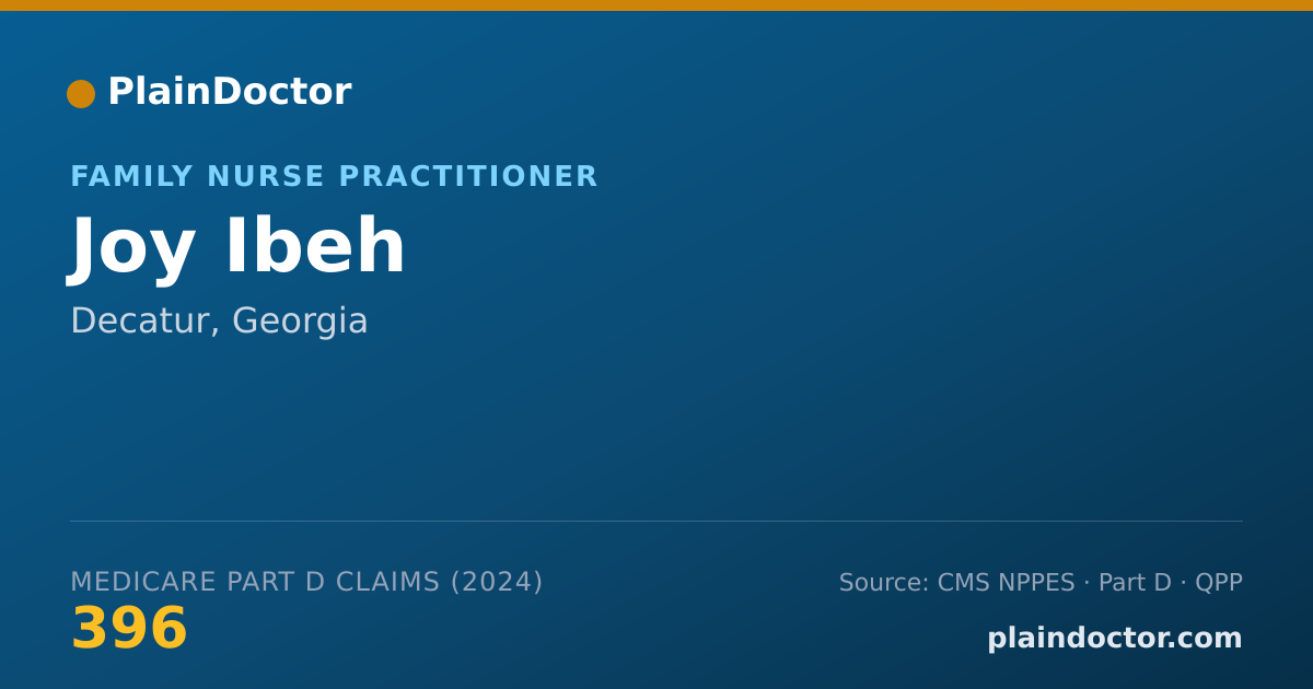 Shareable card for Joy Ibeh - Family Nurse Practitioner, Decatur, GA