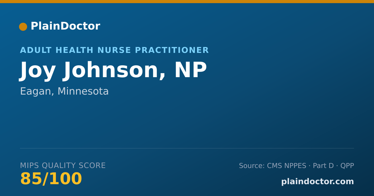 Shareable card for Joy Johnson, NP - Adult Health Nurse Practitioner, Eagan, MN