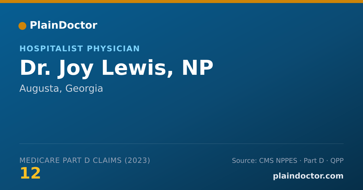 Shareable card for Joy Lewis, NP - Hospitalist Physician, Augusta, GA