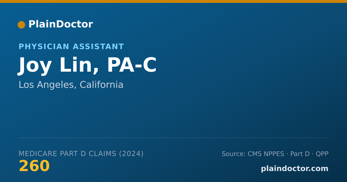 Shareable card for Joy Lin, PA-C - Physician Assistant, Los Angeles, CA