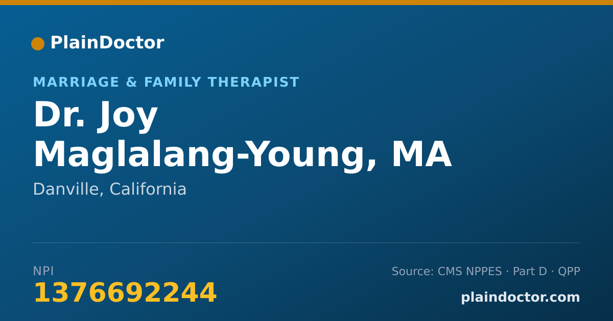 Shareable card for Joy Maglalang-Young, MA - Marriage & Family Therapist, Danville, CA