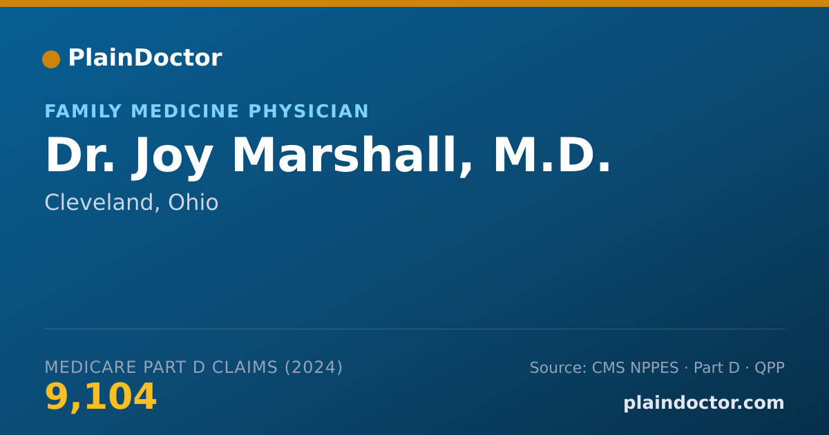Shareable card for Joy Marshall, M.D. - Family Medicine Physician, Cleveland, OH