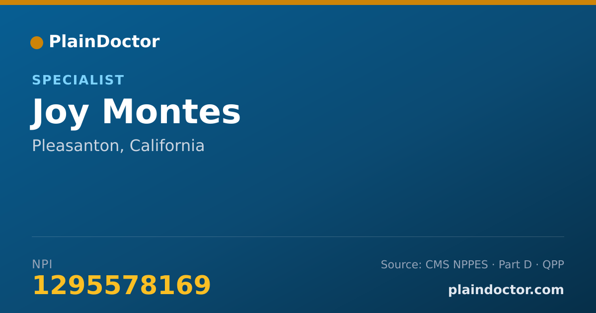 Shareable card for Joy Montes - Specialist, Pleasanton, CA
