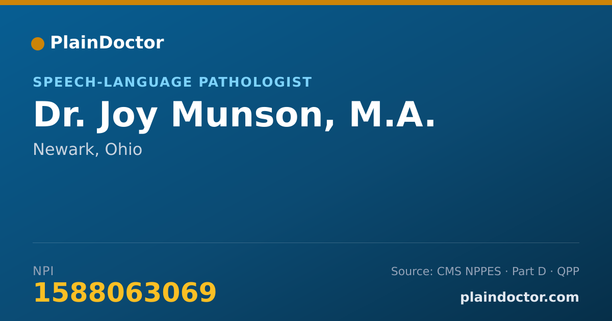 Shareable card for Joy Munson, M.A. - Speech-Language Pathologist, Newark, OH