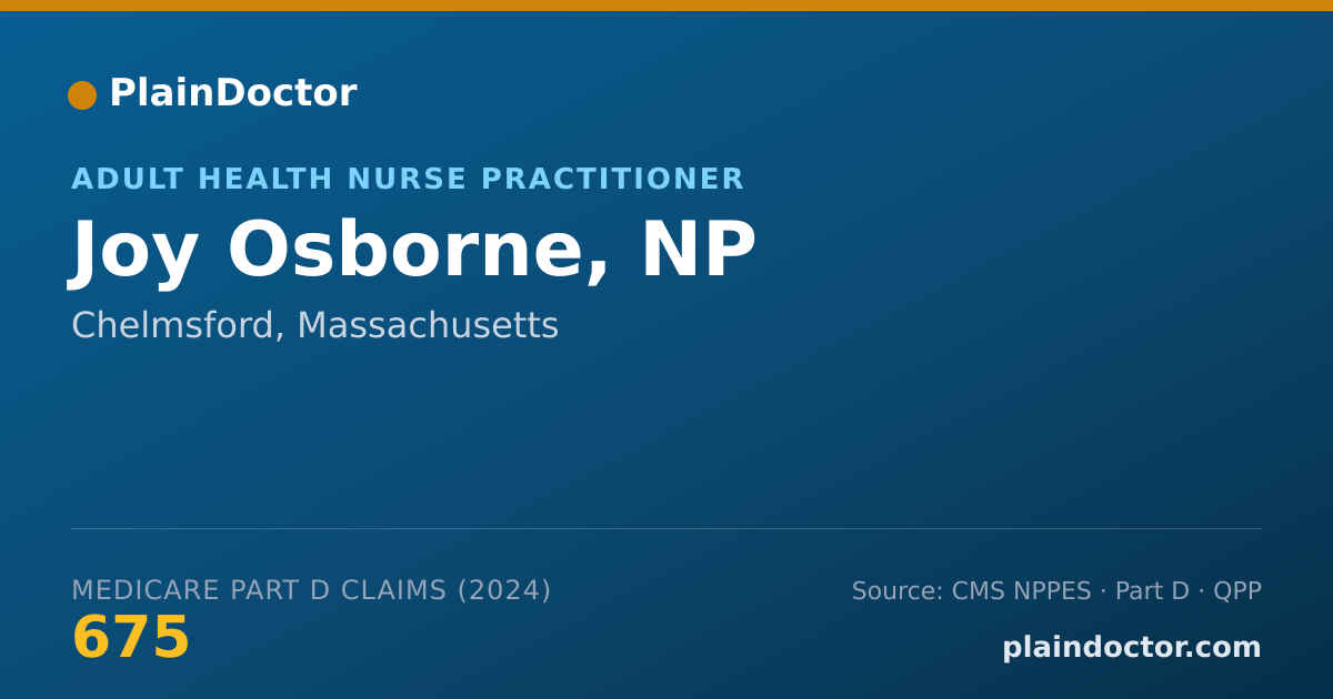 Shareable card for Joy Osborne, NP - Adult Health Nurse Practitioner, Chelmsford, MA