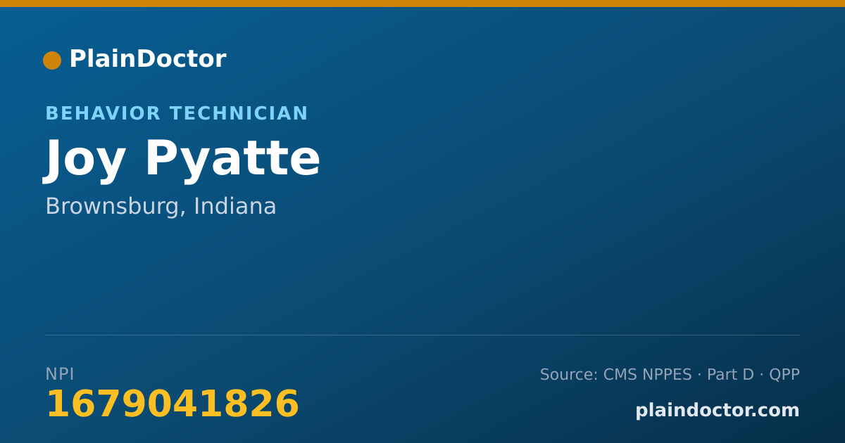 Shareable card for Joy Pyatte - Behavior Technician, Brownsburg, IN