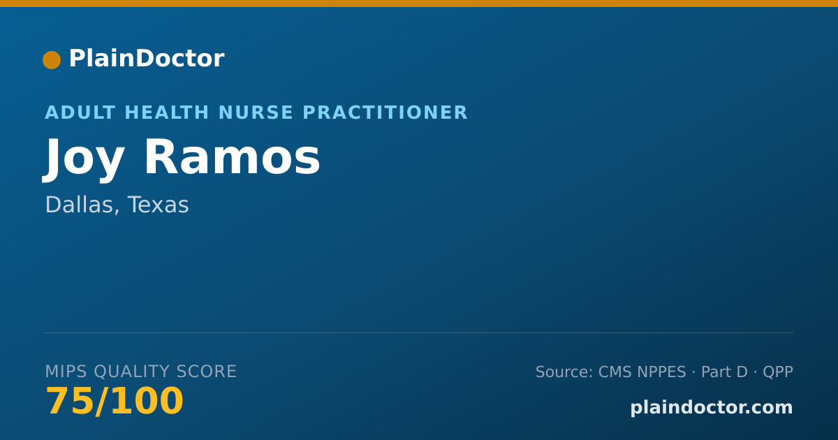 Shareable card for Joy Ramos - Adult Health Nurse Practitioner, Dallas, TX