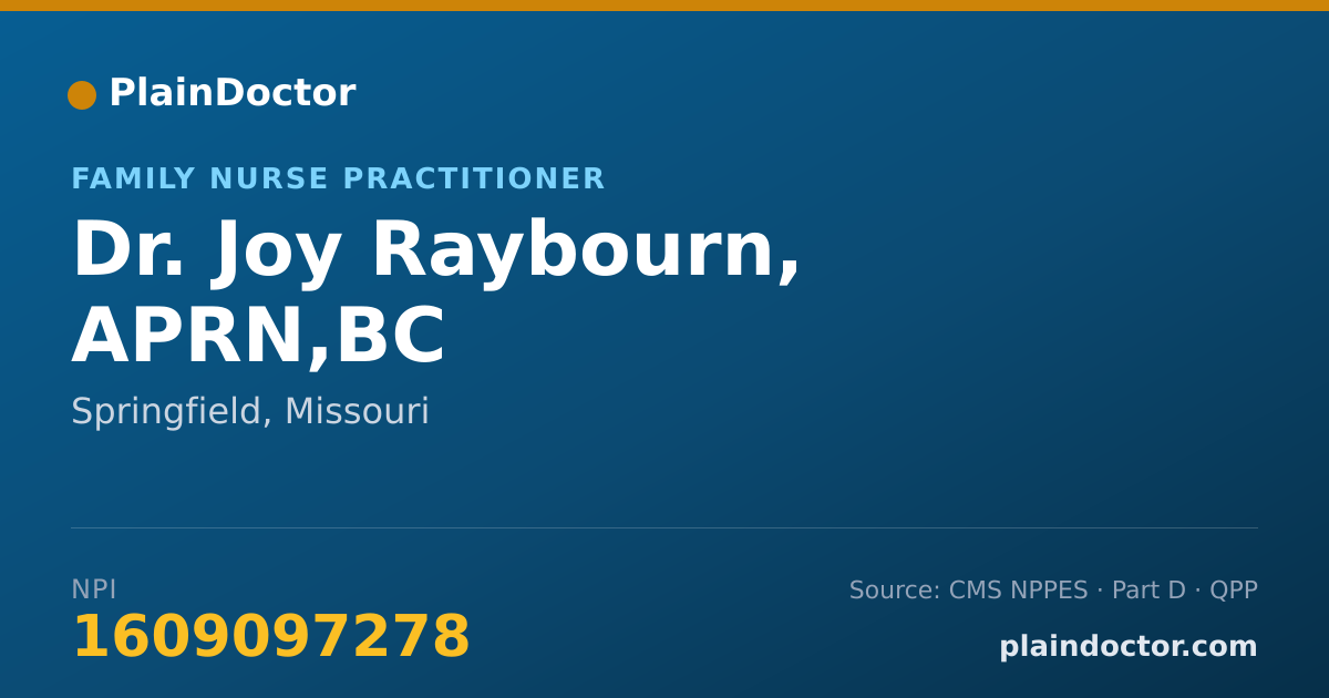 Shareable card for Joy Raybourn, APRN,BC - Family Nurse Practitioner, Springfield, MO