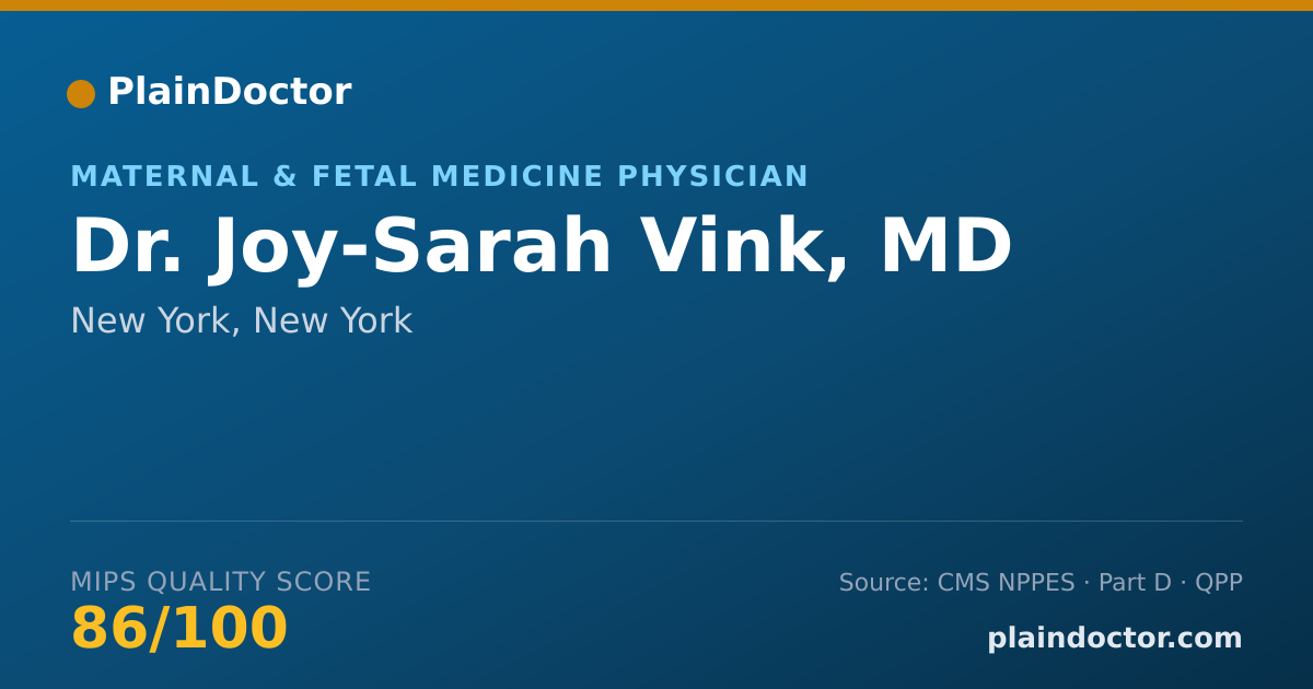 Shareable card for Joy-Sarah Vink, MD - Maternal & Fetal Medicine Physician, New York, NY